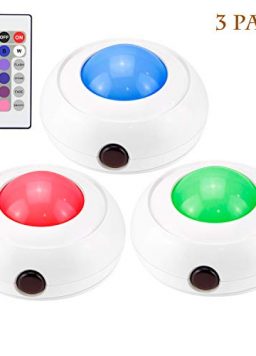 AA Battery Powered Dimmable Puck Lights with Remote