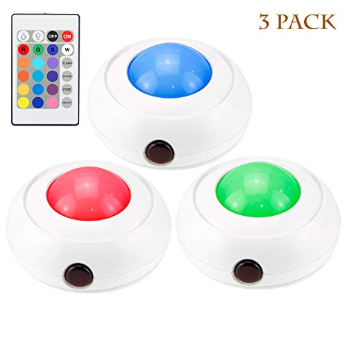 AA Battery Powered Dimmable Puck Lights with Remote