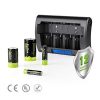 Universal Charger with C Batteries – 4-Bay LCD Battery Charger + 4-Pack 5000mAh Rechargeable C Batteries 🔋⚡