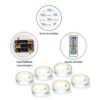 Illuminate Any Space with Puck Lights - 6 Pack Battery-Operated Lights Ideal for Cabinets, Closets, and More, Controlled by Remote, Dimmable and Timer Options