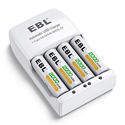 EBL 4 Pack AA Rechargeable Batteries 2000mAh