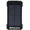 solar USB charger with 8000mAh battery charging phone outdoors in sunlight