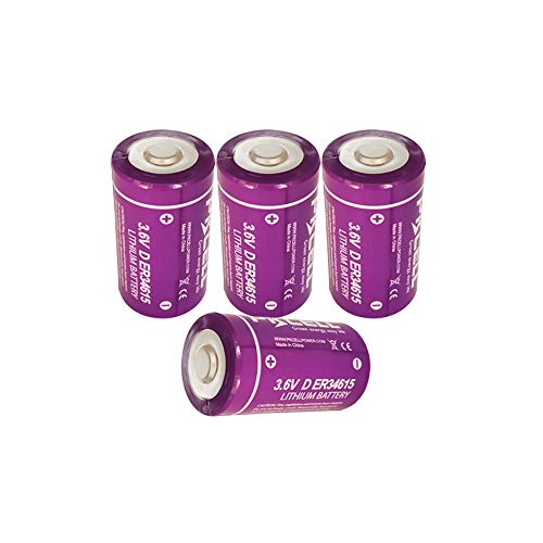 D Cell Battery 3.6v Lithium Battery 19000mAh 4 Counts