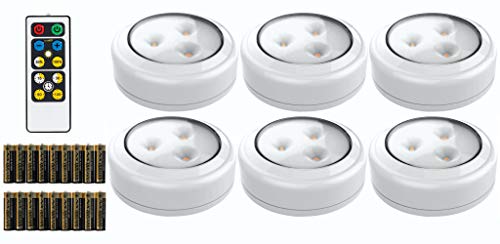 LED Puck Light 6 Pack with Remote