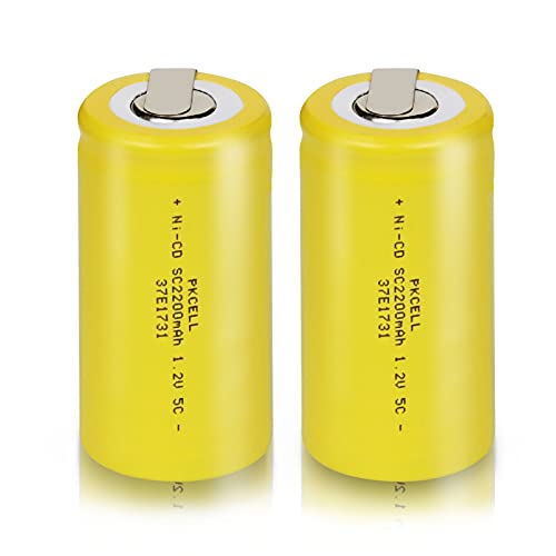 Pkcell Sub C 2200mAh NiCd Rechargeable Battery