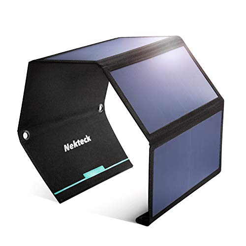 Nekteck 28W Foldable Portable Solar Charger with 2 USB Port