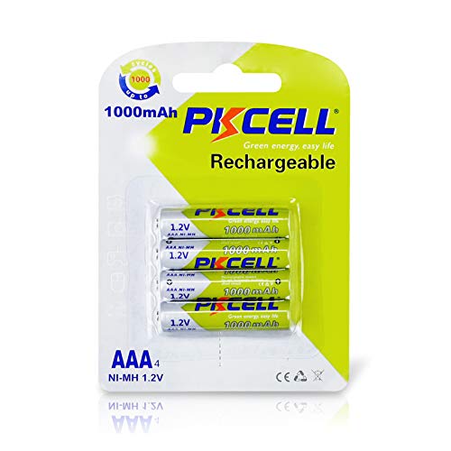 Rechargeable AAA Batteries (4-Counts) 1000mAh