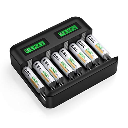 AA Rechargeable Batteries Battery Charger with LCD Display