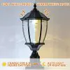 Outdoor Solar Lamp Post Light - Decorative Waterproof Pillar Light for Gate, Porch, Stone Pillar - Warm & Cool White, Die-Cast Aluminum, Oil-Rubbed Black