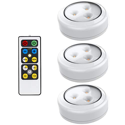 LED Puck Light 3 Pack with Remote Battery Operated
