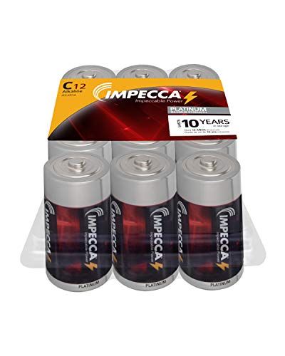 Impecca C Batteries High-Performance Alkaline C Cell Battery