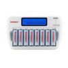 8-Bay Smart LCD AA/AAA NiMH/NiCd Charger + 8 AA NiMH Rechargeable Batteries