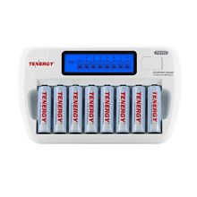 8-Bay Smart LCD AA/AAA NiMH/NiCd Charger + 8 AA NiMH Rechargeable Batteries