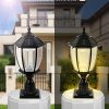 Outdoor Solar Lamp Post Light - Decorative Waterproof Pillar Light for Gate, Porch, Stone Pillar - Warm & Cool White, Die-Cast Aluminum, Oil-Rubbed Black