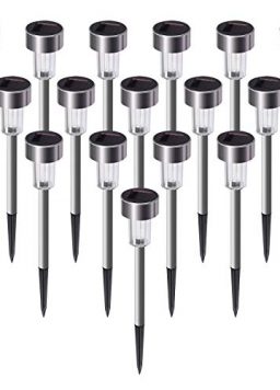16Pack Solar Pathway Lights Outdoor Stainless Steel