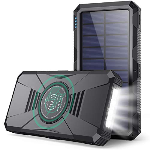 Gixvdcu Solar Portable Charger,30800mAh Dual