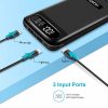 24000mAh Portable Charger with LCD Display and Flashlight – 3 Inputs & 2 Outputs Power Bank for Phones, Tablets, and Smart Devices