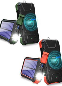 Two Packs-20,000mAh Solar Charger Power Bank