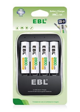 Quick Charger AA Rechargeable Batteries with USB-C and Micro Charging Port