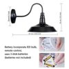 Illuminate Your Space with 2 Pack Classic Industrial Black Wall Lights - Wireless, Dimmable, and Battery-Operated with Remote Control