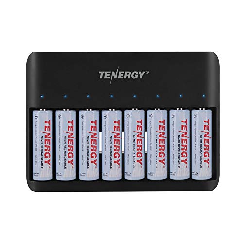 Tenergy 8-Bay Fast Charger for AA/AAA Ni-MH/NiCD Rechargeable Batteries