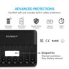 Power Up Anywhere with Tenergy TN477U 8-Bay Quick Charger and AA Rechargeable Batteries - USB Convenience at Your Fingertips