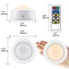 6-Pack: Bright LED Puck Lights with Remote Control for Cabinets, Counters, and Shelves - Battery Operated, Dimmable, and Easy to Install