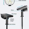 LiBlins 6-Pack Solar Landscape Spotlights – 33 LED 2-in-1 Outdoor Wall & Ground Lights, IP67 Waterproof, 3 Modes ❄️🌞