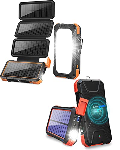 20,000mAh PD Solar Charger Foldable-Orange Plus 20,000mAh