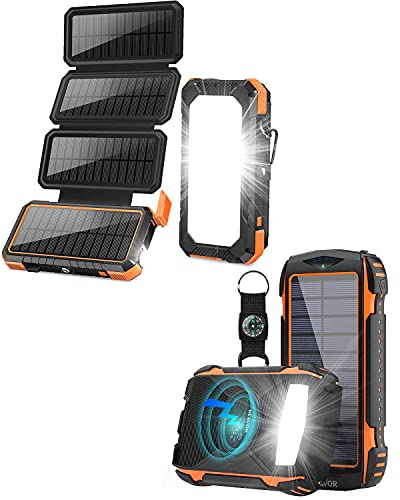 Two Packs-20,000mAh Solar Phone Wireless Charger