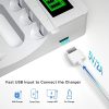 Rechargeable AA and AAA Battery Charger with LCD Display - Efficient Charging for Game Controllers, Toys, and More