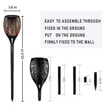 4 Pack Solar Torch Lights - Waterproof Flickering Flames, Auto On/Off Solar-Powered Tiki Lights for Garden, Patio & Pathway Decor
