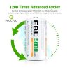 EBL Rechargeable C Batteries 5000mAh Ni-MH C Size Battery