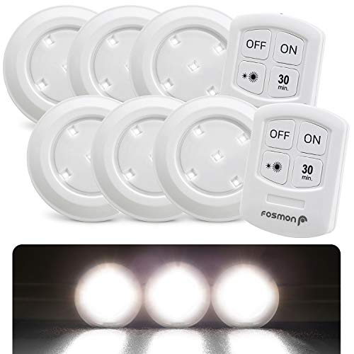 Wireless LED Puck Light 6 Pack with Remote Control