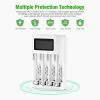 AA AAA Battery Charger 2800mAh and 2 AA Batteries 1100mAh