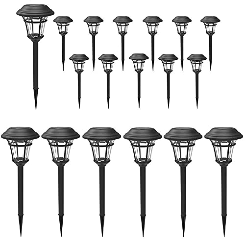MAGGIFT 12 Pack Solar Powered Pathway Lights