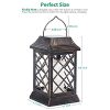 Solar Lanterns - Create a Magical Ambiance with Flickering Flame Design, Waterproof Hanging Decorative Lanterns for Patio, Garden, and Deck (2 Pack, Bronze)