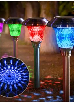 BEAU JARDIN 8 Pack Solar Lights with 7 Color Changing
