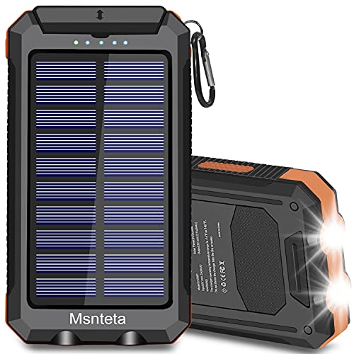 Msnteta Portable Solar Power Bank for Cell Phone