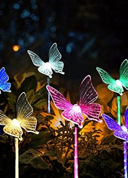 6 PCS Multi-Color Butterfly Solar Yard Lights