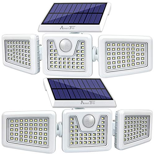 Solar Lights Outdoor -2 Pack, 3 Adjustable Heads