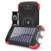 10,000mAh Solar Phone Charger with Dual Flashlight