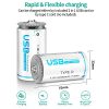 Rechargeable Li-ion D Batteries with USB & Type-C Charging - 5000mAh, 2000 Cycles for Flashlights, Toys, and More 🔋💡