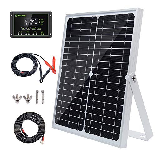 Topsolar 20W 12V Solar Panel kit Battery Charger Maintainer
