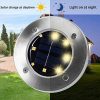 Otdair Solar Ground Lights, 8 LED Warm Light Outdoor