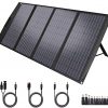 TwelSeavan 120W Portable Solar Panel Charger with Smart Charging Ports and Adjustable Kickstands