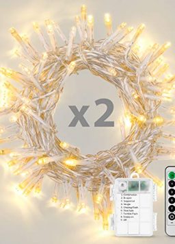 Koxly String Lights, 2 Pack Battery Operated String Lights
