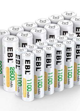 EBL 24 Sets AA AAA Batteries Combo with 12-Pack