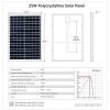 ECO-WORTHY 25 Watt 12 Volt Polycrystalline Solar Panel