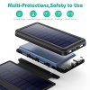 Solar Portable Charger - 36800mAh Power Bank with 4 Foldable, Removable Solar Panels, Type C Inputs, and High Capacity for Charging iPhone, iPad, Smartphone, and Tablet on the Go